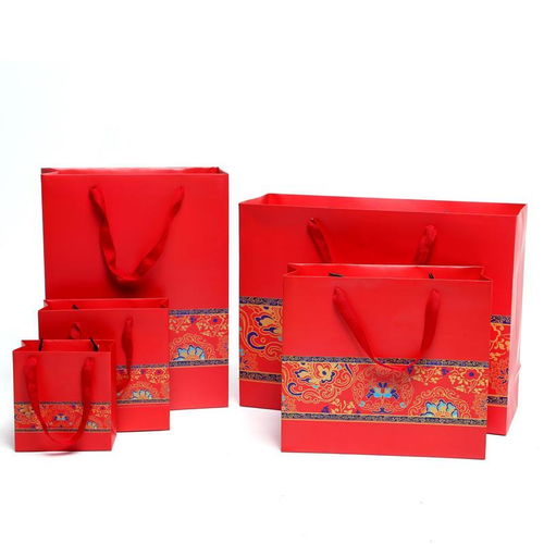 十只装中国红礼品袋子纸袋包装袋手提纸袋喜庆手提袋